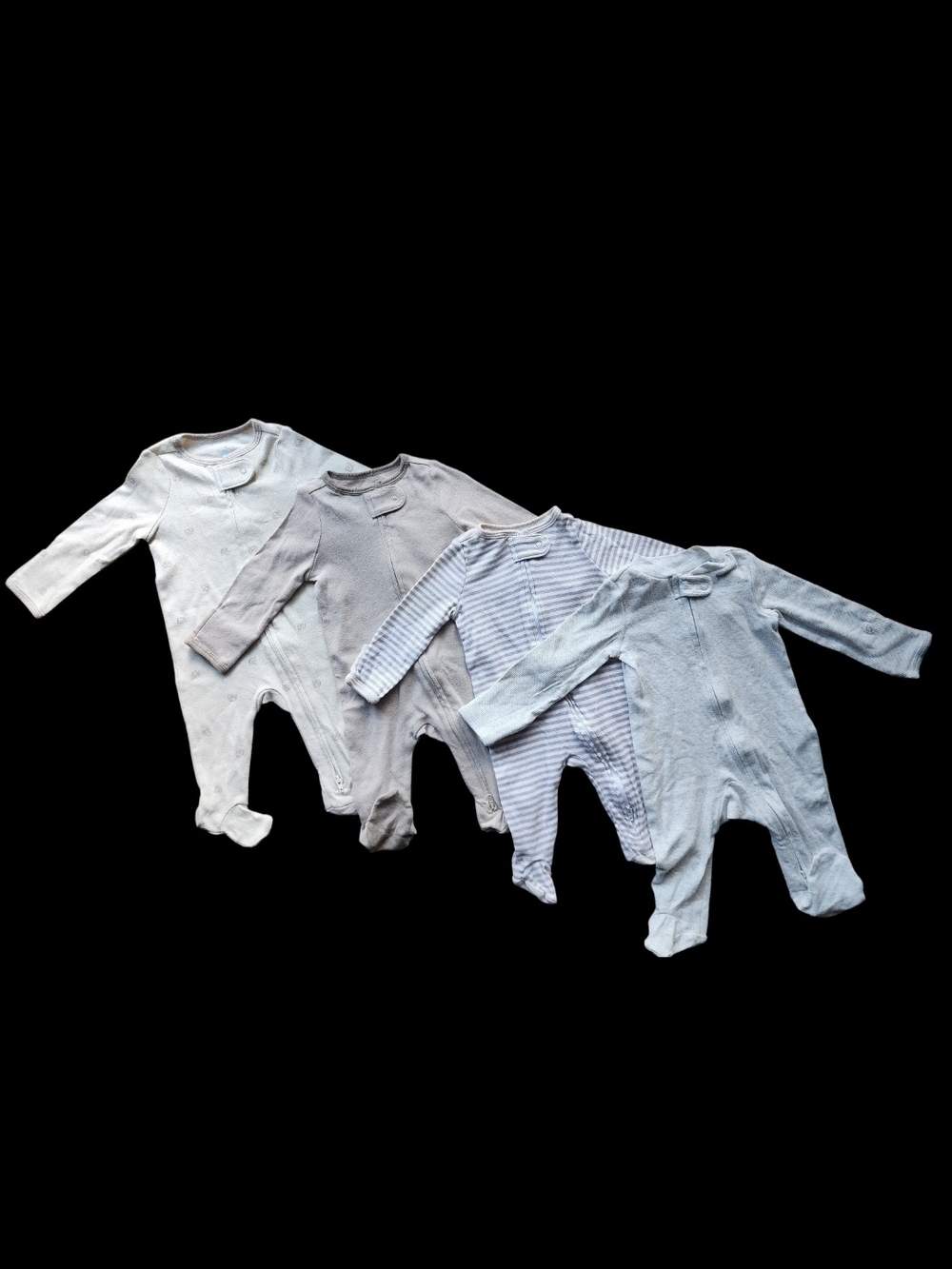Gended Neutral Baby One-Piece Footed Sleepsuits Bundle Of 4